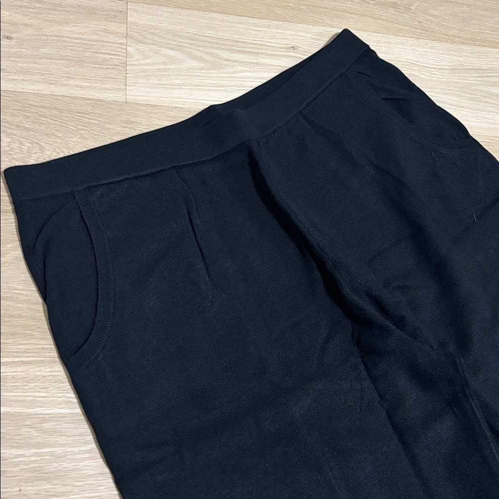WYNNE LAYERS (1X) Sweater Knit Wide-Leg Pants Pockets Pull-On Soft Black NWT - Picture 6 of 12